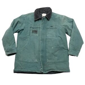 Vintage Kent Swingster Jacket Mens XLT Green Canvas Chore Corduroy Collar 90s